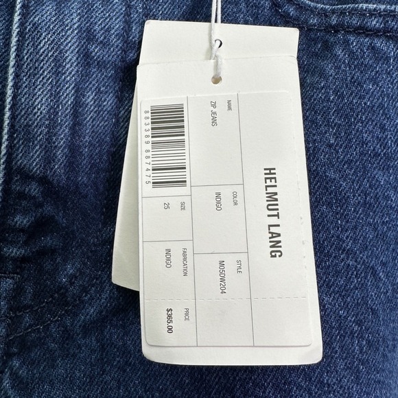 HELMUT LANG Indigo Blue Zip Leg Wide Leg Jeans Size 25 NWT M05DW204 MSRP $365 - Picture 4 of 8